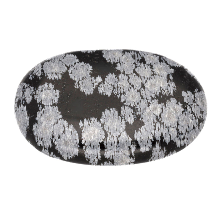 Snowflake obsidian disc stone
