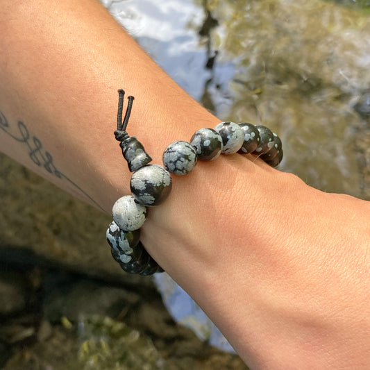 Snowflake Obsidian Power Bracelet
