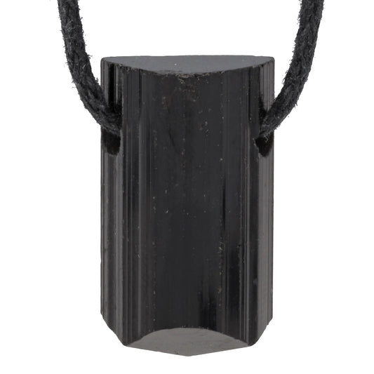 Small tourmaline (Schörl) raw stone pendant