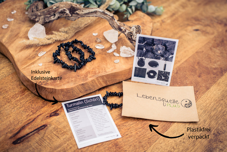 Tourmaline, black (Schörl) splinter bracelet