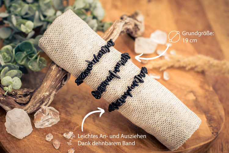 Tourmaline, black (Schörl) splinter bracelet