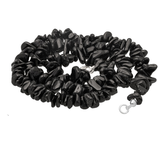 Tourmaline, black (Schörl) splinter chain | 45cm with closure