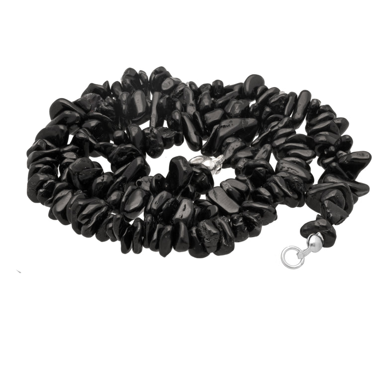 Tourmaline, black (Schörl) splinter chain | 45cm with closure