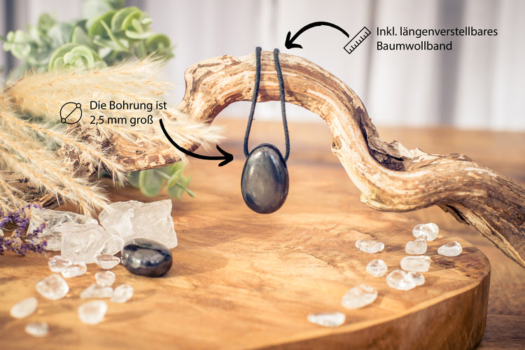 Shungite drop pendant