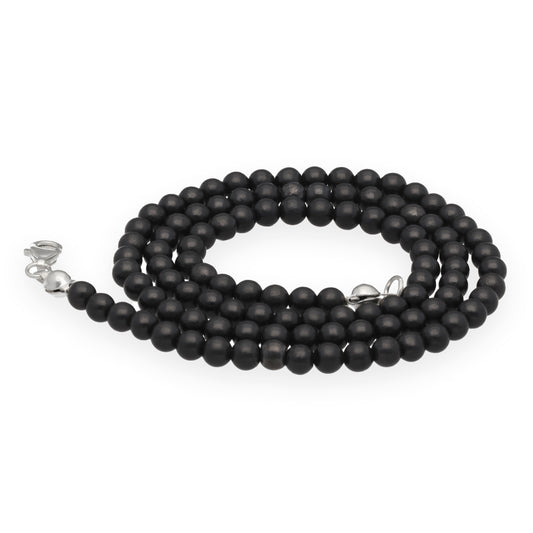 Shungite bead chain | Ø 4mm with 925 silver clasp | 45cm