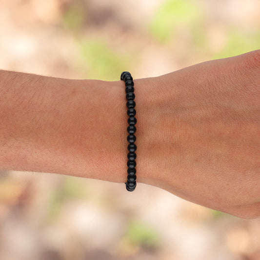 Schungit Mini-Kugelarmband | 4 mm