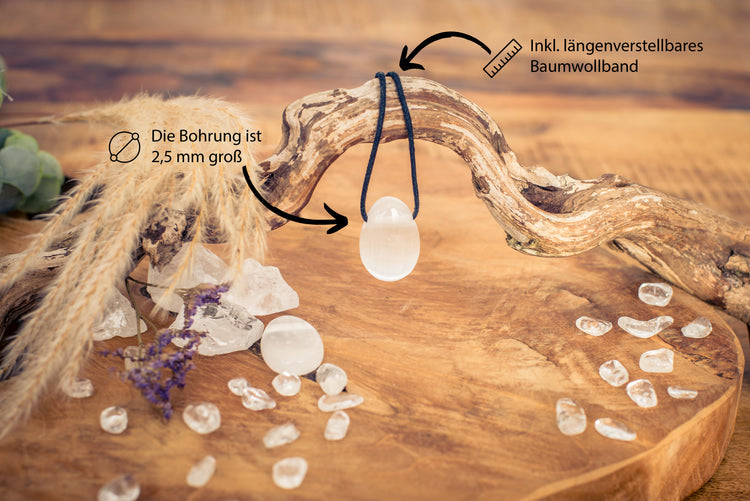 Selenite drop pendant