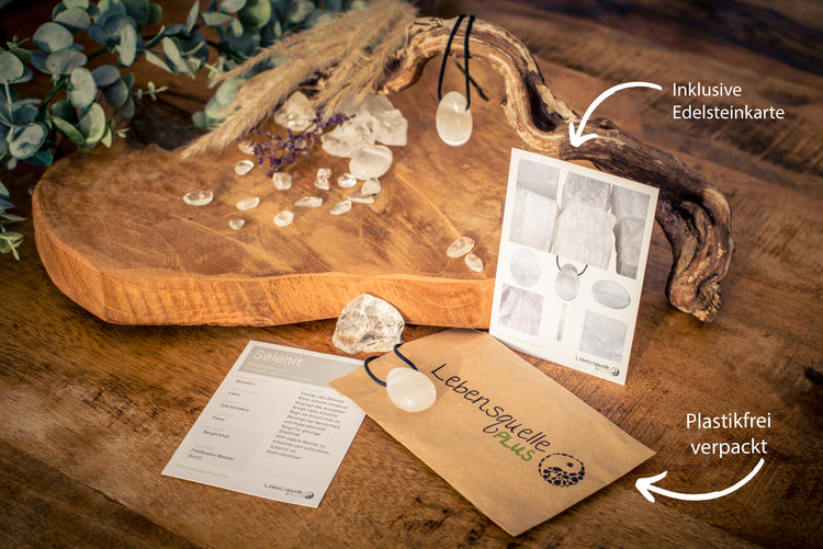 Selenite drop pendant