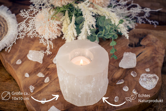 Selenite tealight holder