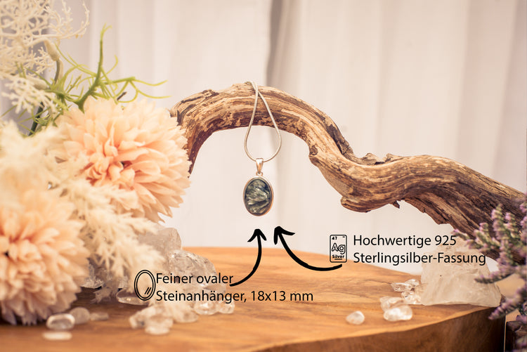 Seraphinit Anhänger (oval) in Silber gefasst