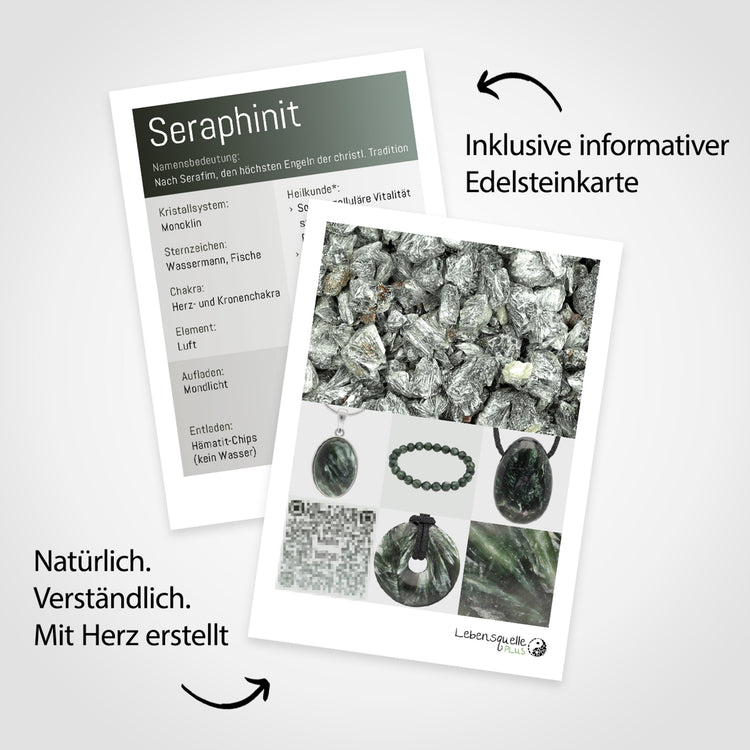 Seraphinit Edelsteinkarte – im Lieferumfang enthalten