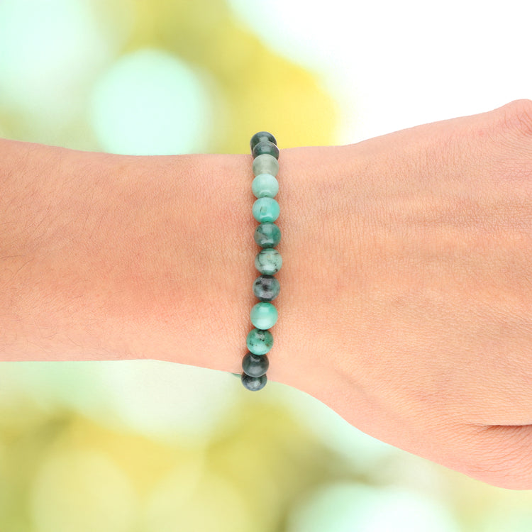 Emerald ball bracelet | 6 mm