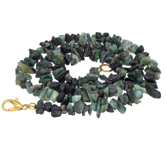 Emerald chip necklace | 45 cm + clasp