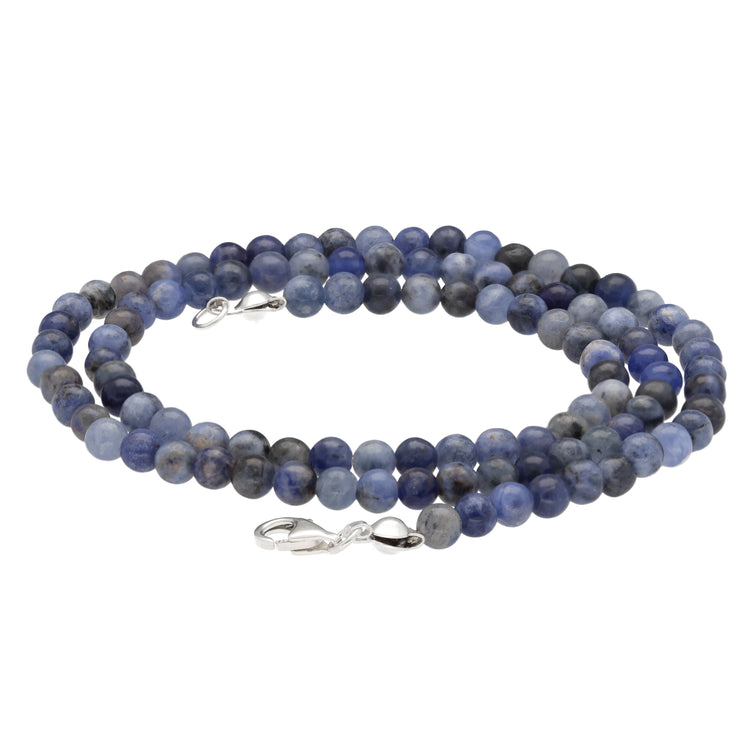 Sodalite bead chain | Ø 4mm with 925 silver clasp | 45cm