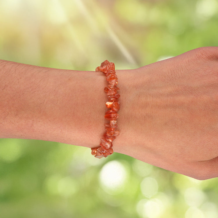 Sunstone chip bracelet