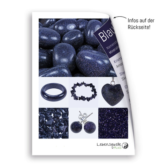 Blue goldstone | Double point, set | Silver-colored eyelet