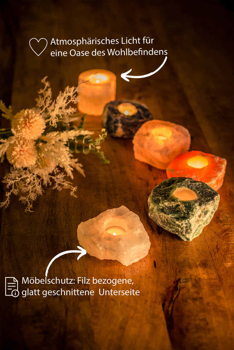 Rock crystal tealight holder