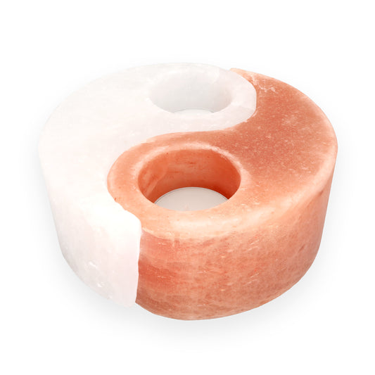 Salt crystal tealight holder "Yin&Yang"