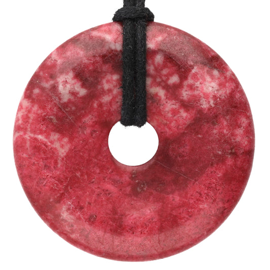 Thulite Donut | 40 mm pendant + cotton cord