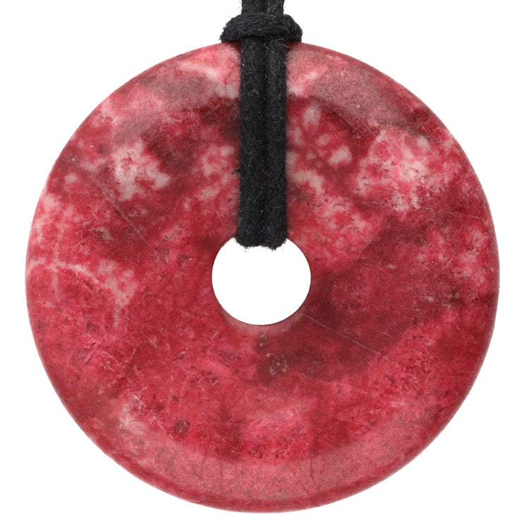 Thulite Donut | 40 mm pendant + cotton cord