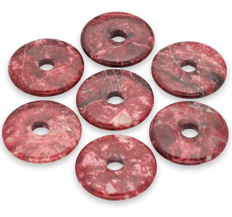 Thulite Donut | 40 mm pendant + cotton cord