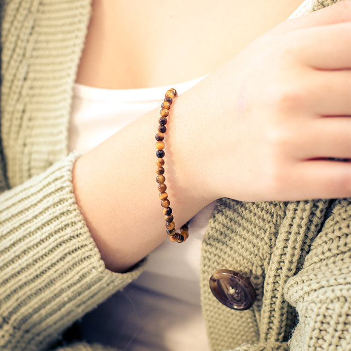 Tiger's eye mini bead bracelet | 4 mm