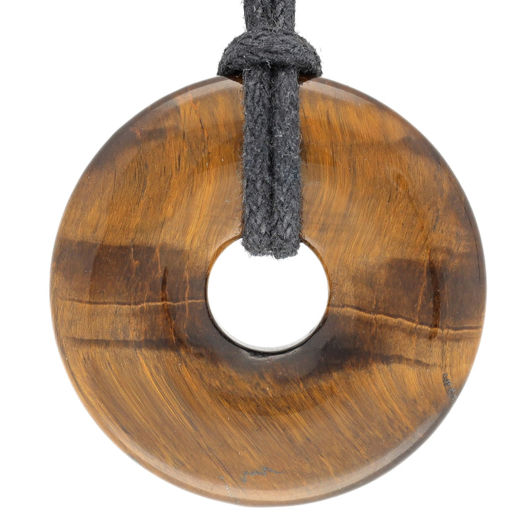 Tigerauge Donut | 30 mm Anhänger + Baumwollband