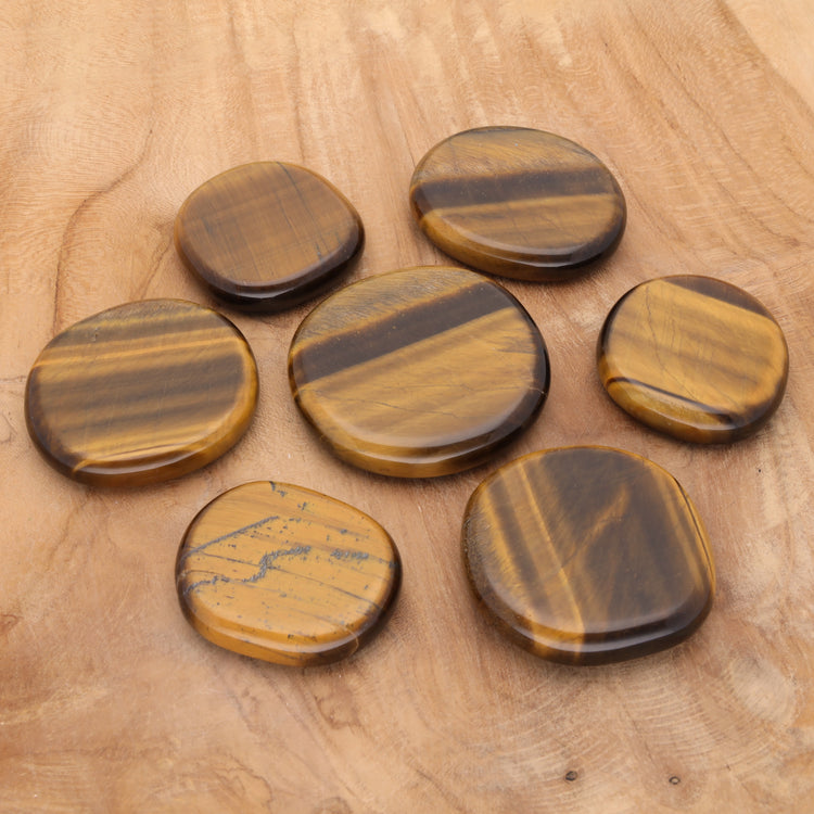 Tiger's eye disc stone