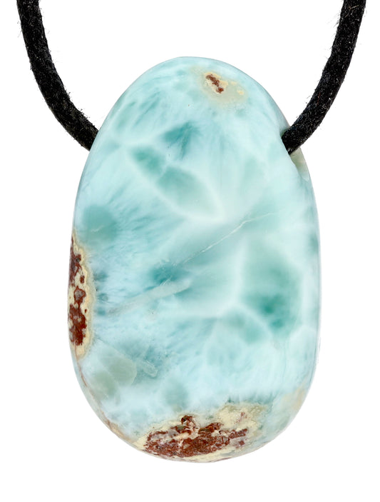 Larimar drop pendant with inclusion