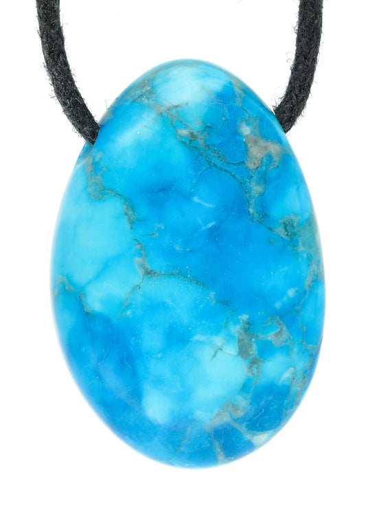 Turquoise (reconstructed) drop pendant