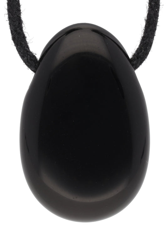 Obsidian, black drop pendant