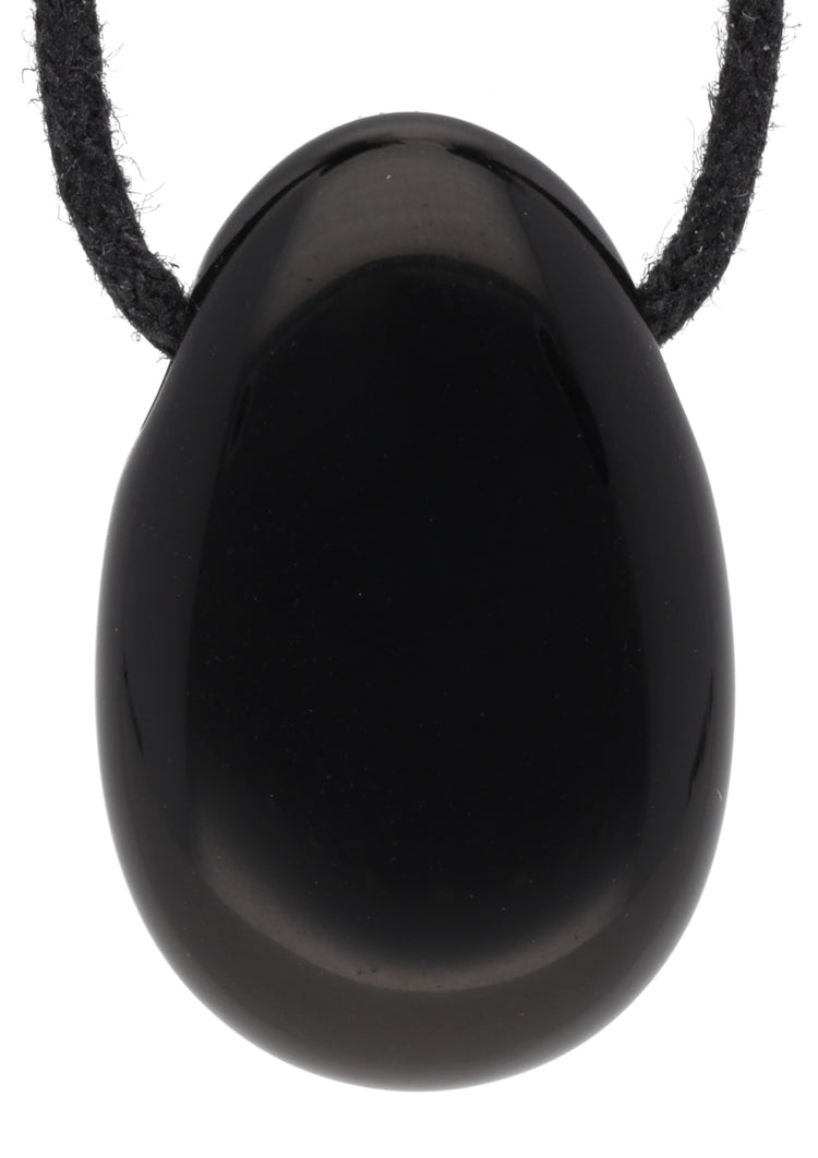 Obsidian, black drop pendant