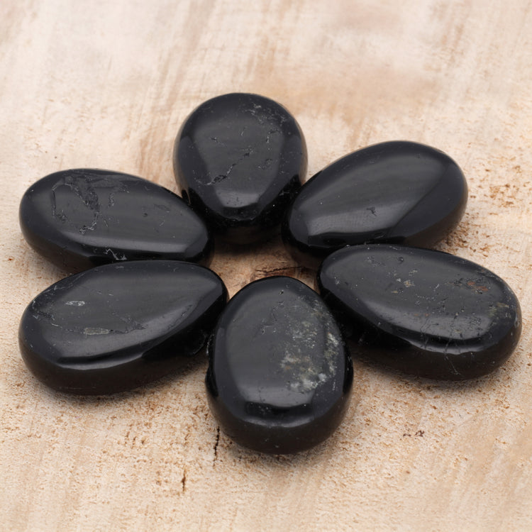 Tourmaline, black (Schorl) drop pendant B-quality