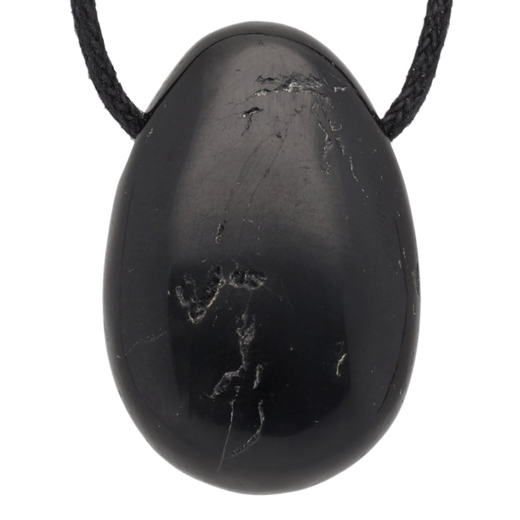 Tourmaline, black (Schorl) drop pendant B-quality