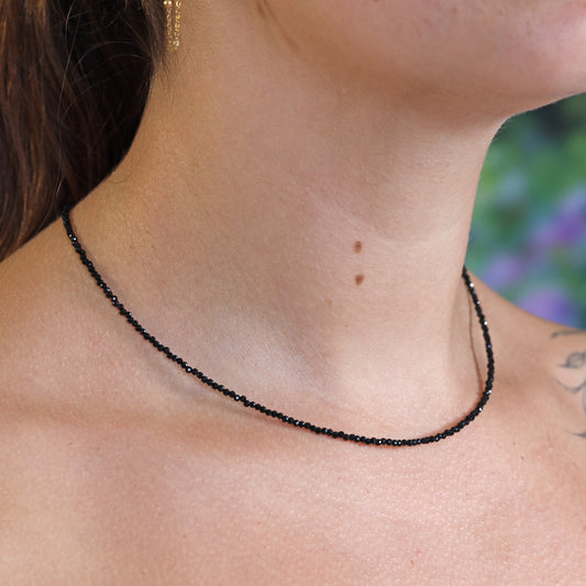 Emerald pearl necklace faceted | 45 cm + clasp