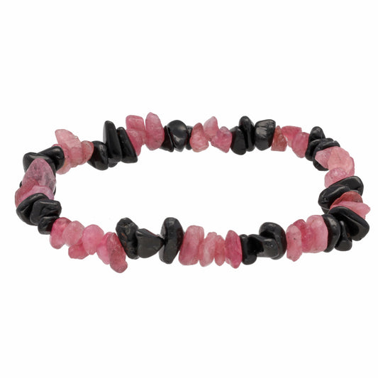 Tourmaline, splinter bracelet black (Schörl) + red (rubellite)