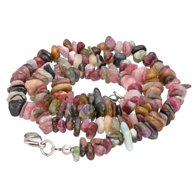 Tourmaline, colorful splinter chain | 45cm with closure