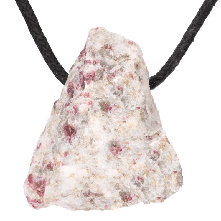 Tourmaline, red (rubellite) raw stone pendant