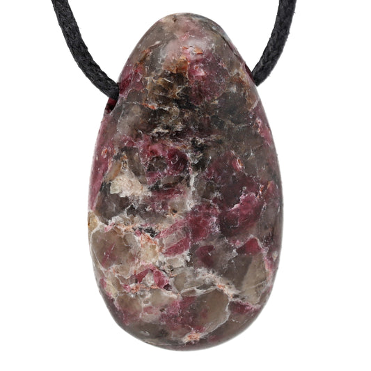 Tourmaline, red (Rubellite) drop pendant