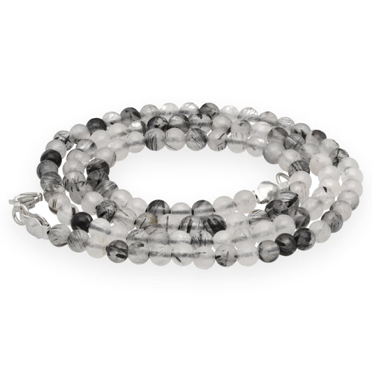 Tourmaline quartz ball chain | Ø 4mm with 925 silver clasp | 45cm