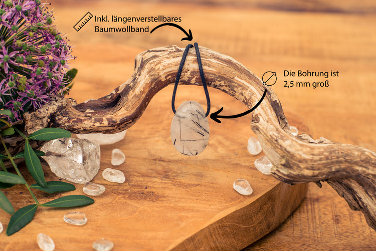 Tourmaline quartz drop pendant