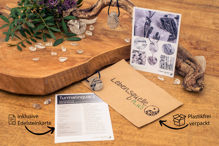 Tourmaline quartz drop pendant