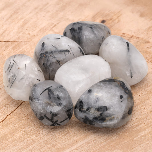 Tourmaline quartz tumbled stone