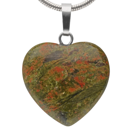 Unakite heart pendant | 2x2 cm