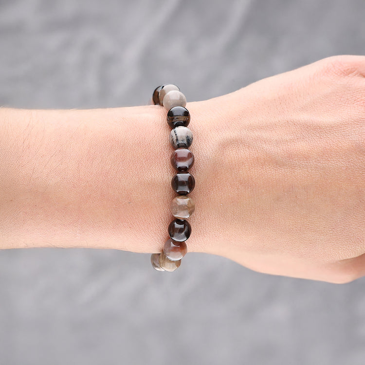 Petrified wood bead bracelet | 8 mm