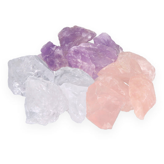Water Stones Premium Basic Mix | Rock Crystal + Rose Quartz + Amethyst