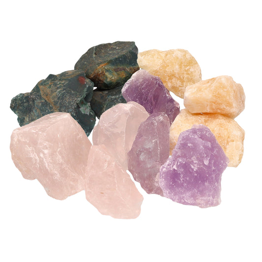 Water Stones "Restful Sleep" Mix | Orange Calcite + Rose Quartz + Fluorite + Amethyst