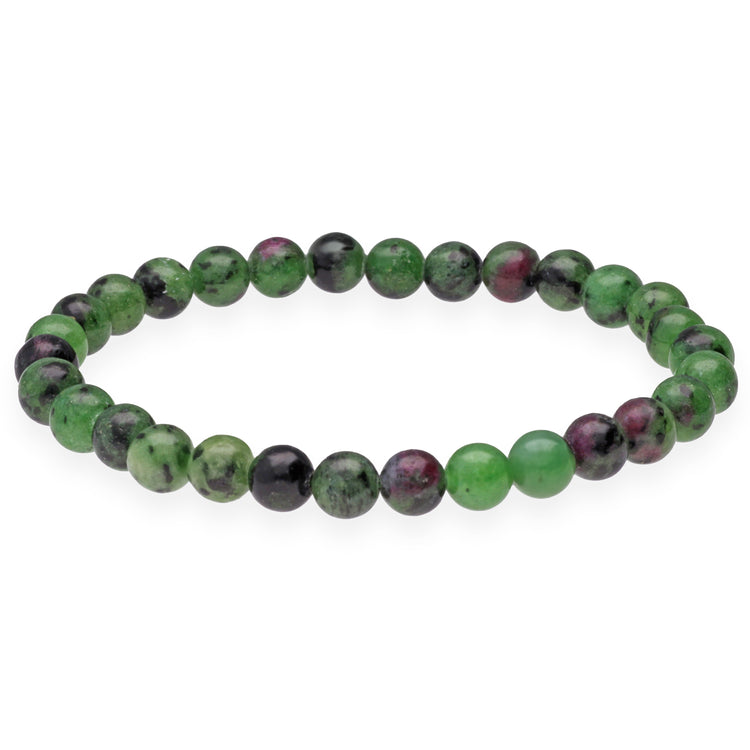 Zoisite with ruby bead bracelet | 6 mm
