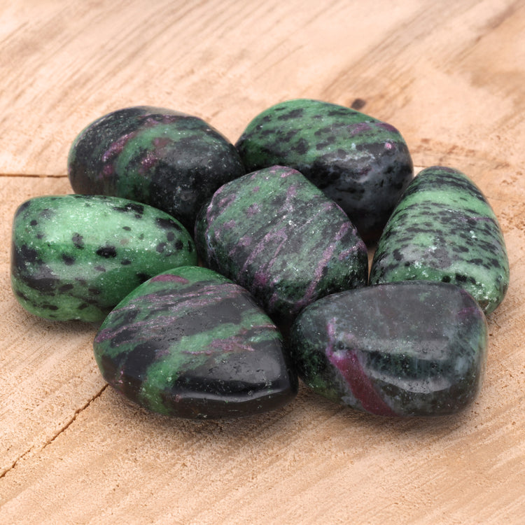 Zoisite with Ruby Tumbled Stone