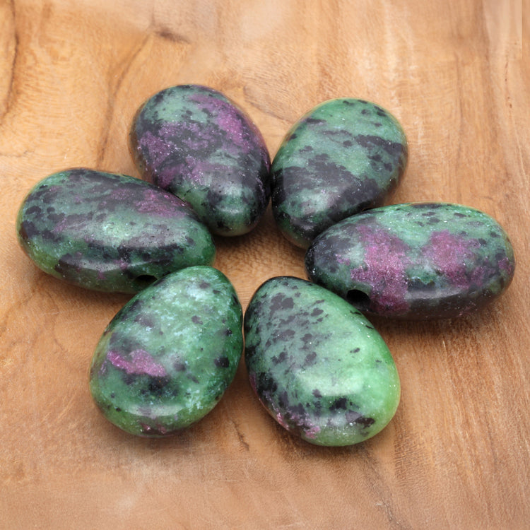 Zoisite with ruby drop pendant